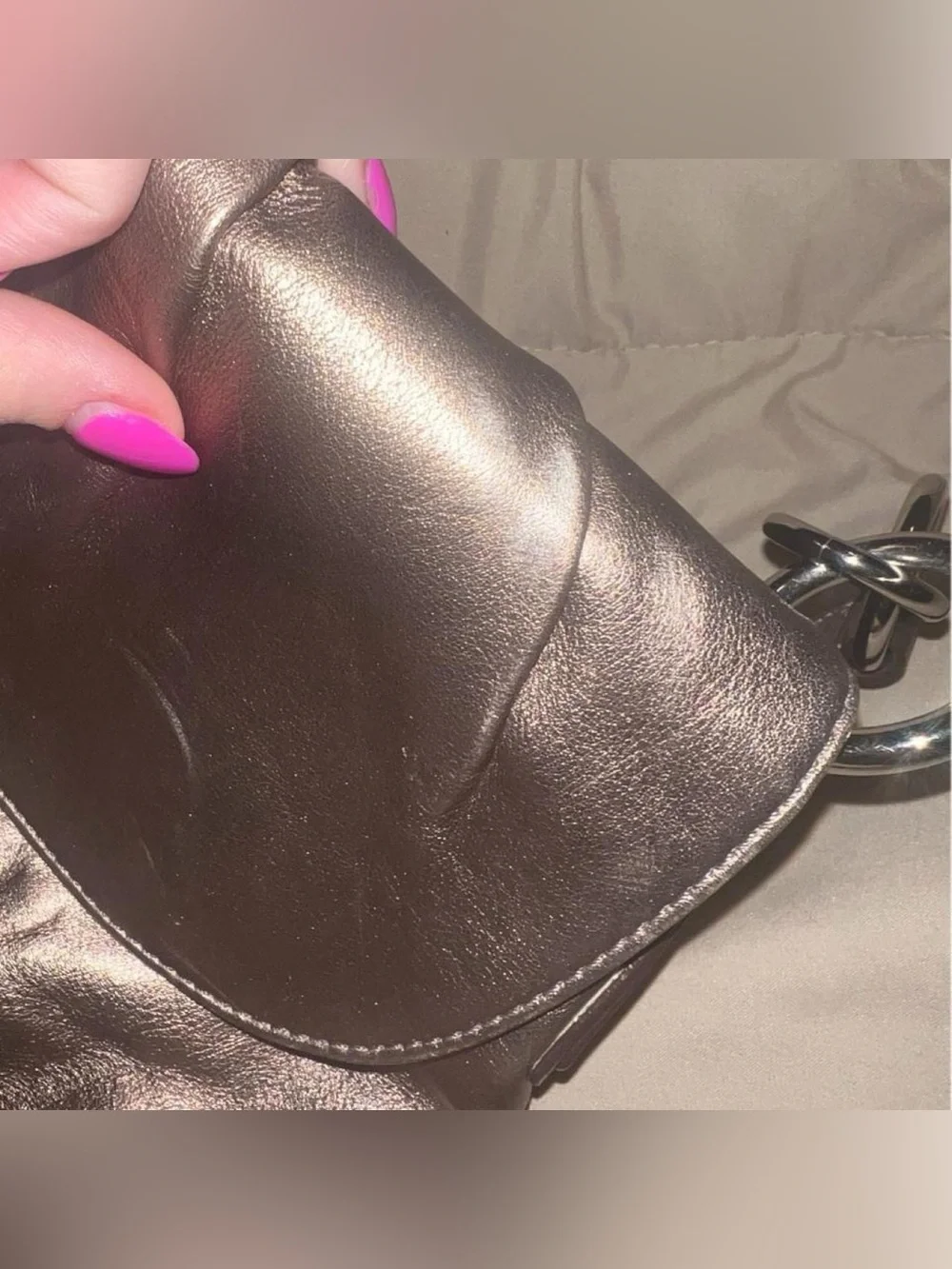 Coach Soho Leather Bronze Metallic Shoulder Bag Purse